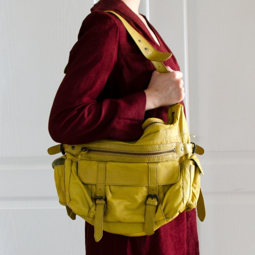 Olive Gold Leather Purse